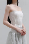 Marc Le Bihan 10-meter silk shrink elastic stretch tube top 26917 series France MLB-26917-BAI White